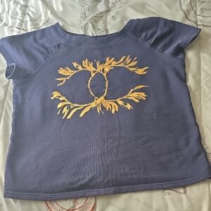 CHANEL Navy 2019 Collection Short Sleeved Sweatshirt Size Medium